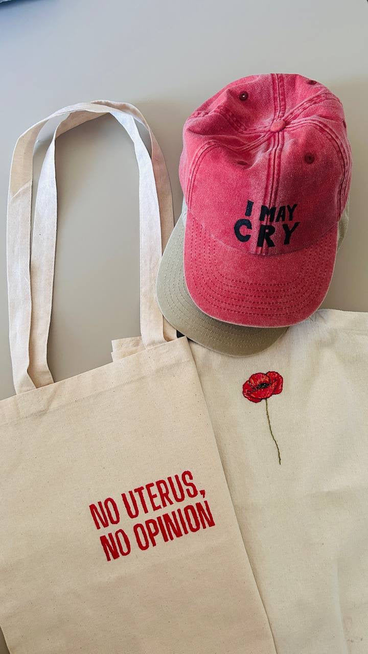 Cappellino con Visiera "I MAY CRY" – Dipinto a Mano