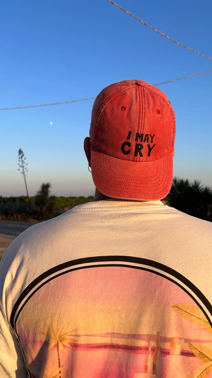 Cappellino con Visiera "I MAY CRY" – Dipinto a Mano