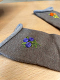 Calzini in Cotone con Ricamo Floreale a Mano
