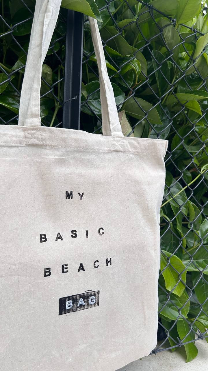 Tote Bag My Basic Beach Bag – Stampa Artigianale a Mano