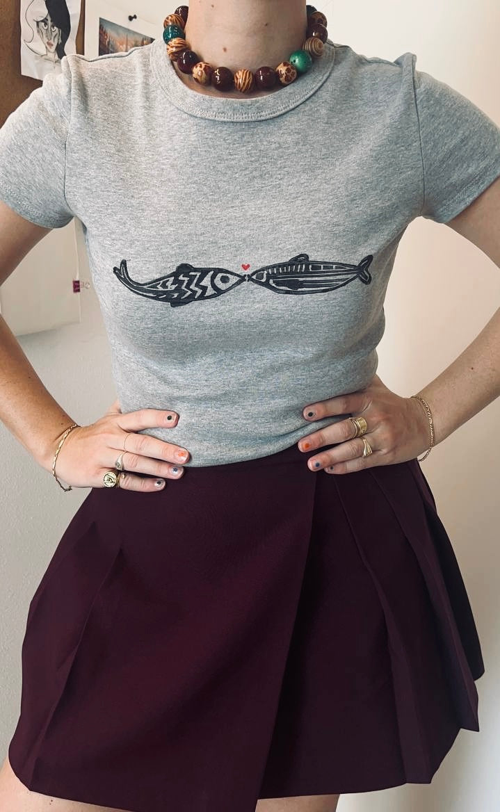 T-shirt Pesciolini — stampa artigianale